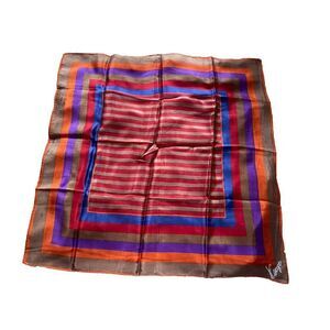 Vintage Kenzo Scarf Striped Silk Purple Red Orange
